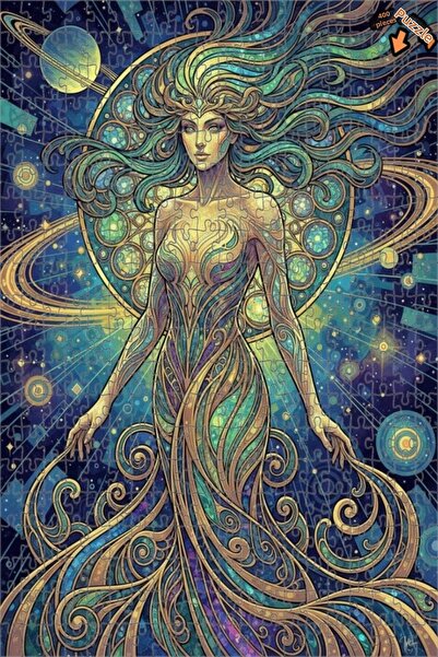 Teona Ahşap لغز خشبي بإطار مزدوج الطبقات مستوحى من روح المرأة في الكون 400 قط...