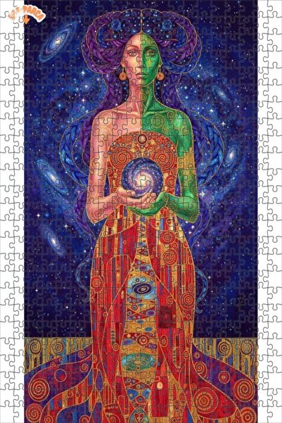 Teona Ahşap لغز خشبي مطلي بالزيت بتصميم الكون الكوني، لغز خشبي بإطار مزدوج ال...