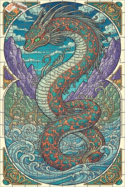 Teona Ahşap لغز خشبي بإطار مزدوج الطبقات من ديزاين دراغون آرت 150 قطعة 20x30