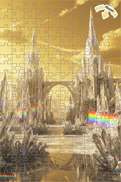 Teona Ahşap لغز خشبي بإطار مزدوج الطبقات من كريستال سيتي تيل، 200 قطعة، 25×35