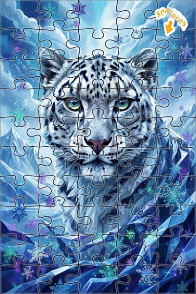 Teona Ahşap لوحة فنية لتنين الجليد، لغز خشبي بإطار مزدوج الطبقات، 50 قطعة، 15×25