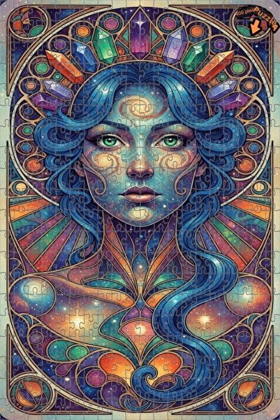 Teona Ahşap لوحة فنية نسائية فضائية، لغز خشبي بإطار مزدوج الطبقات، 400 قطعة، ...