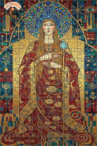 Teona Ahşap لغز خشبي بإطار مزدوج الطبقات على طراز الملكة غوستاف كليمت ذهبي لا...