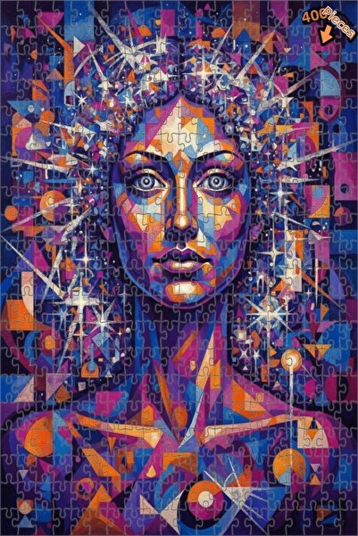 Teona Ahşap لوحة فنية حديثة بمظهر الزيت الكوزميتيك على شكل وجه، لغز خشبي بإطا...