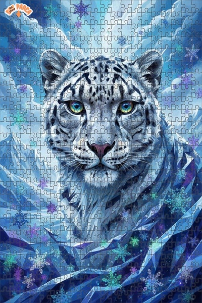 Teona Ahşap لوحة فنية لتنين الجليد، لغز خشبي بإطار مزدوج الطبقات، 500 قطعة، 5...