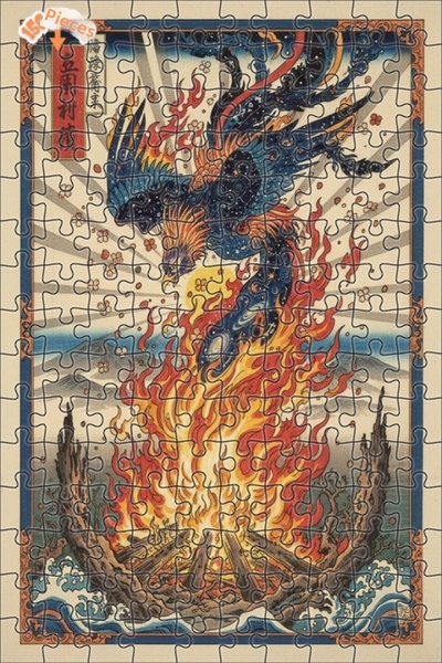 Teona Ahşap Universal Phoenix Double Layer Framed Wooden Puzzle 150 Pieces 20X30