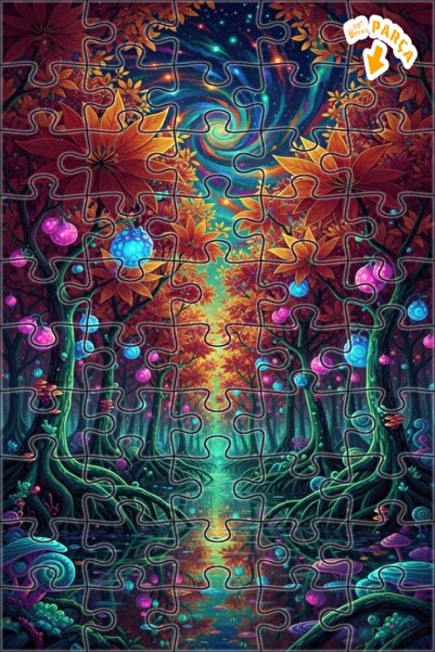 Teona Ahşap لغز خشبي مؤطر بطبقتين مستوحى من الغابة السحرية 50 قطعة 15×25