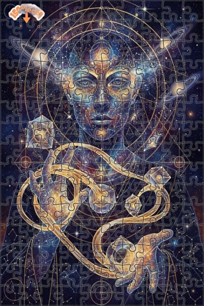 Teona Ahşap لغز خشبي مؤطر بطبقتين بمظهر لوحة زيتية، صورة للحكمة الكونية، 150 ...