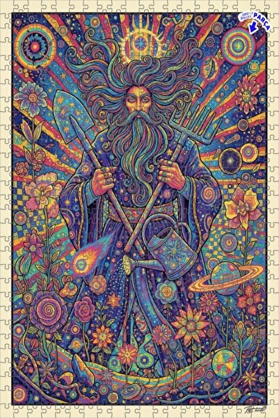 Teona Ahşap لغز فني بتصميم حديقة سحرية ملونة بمظهر لوحة زيتية 600 قطعة 50×35