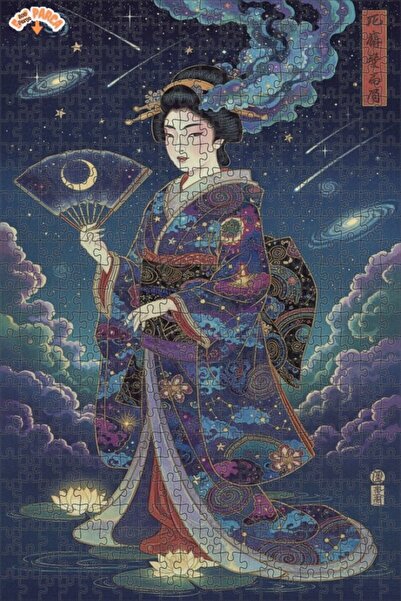 Teona Ahşap لغز خشبي بإطار مزدوج الطبقات بمظهر لوحة زيتية لـ "كوزميك جيشا" 50...