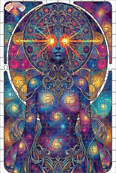 Teona Ahşap لغز خشبي بإطار مزدوج الطبقات للمرأة ذات الطاقة الكونية الفلكية 15...