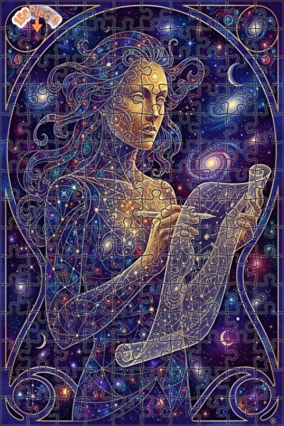 Teona Ahşap لغز خشبي مؤطر بمظهر الألوان المائية لامرأة الحكمة الكونية 150 قطع...