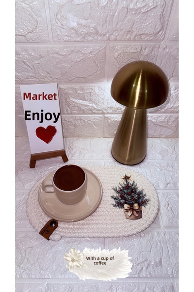 DP Tasarım Evi حبل قطني مصنوع يدويًا - حصيرة تقديم القهوة - حصيرة تقديم سلسلة...