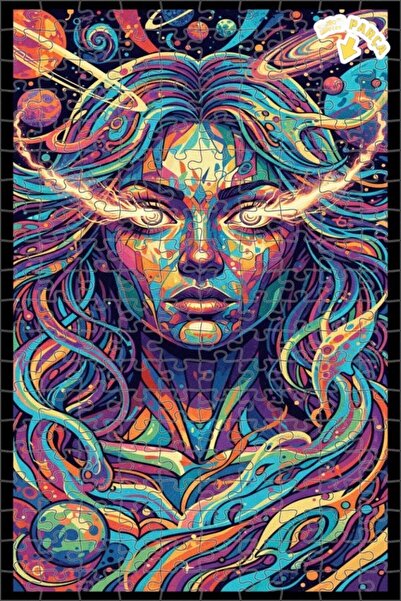 Teona Ahşap لغز خشبي بإطار مزدوج الطبقات بتصميم رحلة فضائية للنساء من كوزميك،...