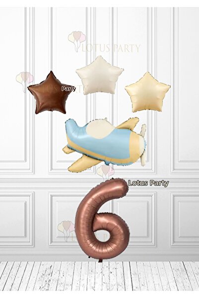 LOTUS PARTY Balon stea maro crem Balon avion de culoare albastru crem - Balon...