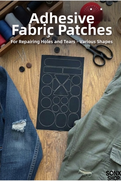 sonx Black Adhesive Fabric Patch Kit – 1 Pcs Practical Solution for Repairing...