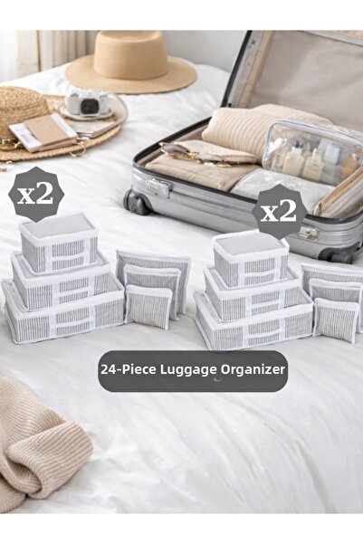 PONÇİK BEBEK 24-Piece Suitcase Organizer Set - In-Suitcase Organizer Multi-Pu...