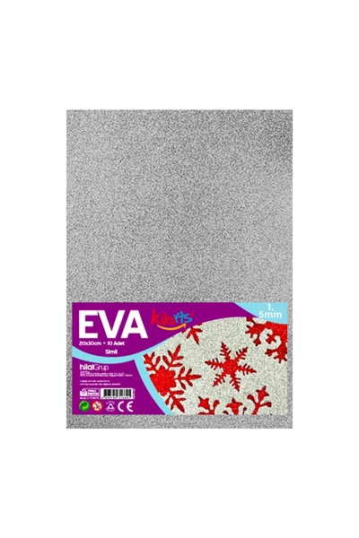 ALPJOY A4 Eva Sheet Glitter Silver 10 Pack