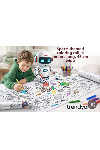 Erzi كتاب تلوين على شكل لفة عملاقة بطول 4 أمتار مغامرة فضائية