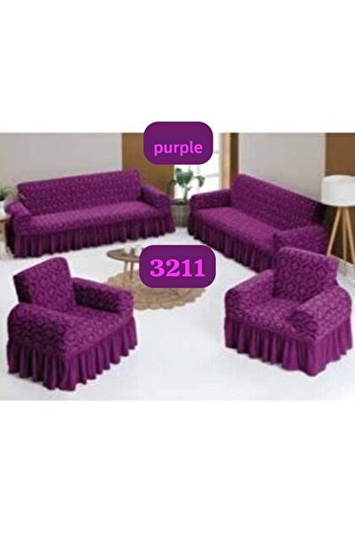 ARTUÇ 3+2+1+1 Standard Sofa Cover with Jacquard Flexible Skirt