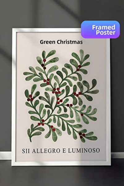 Postifull Tablou cu rama alba, poster de Anul Nou, decor de Anul Nou, serie C...