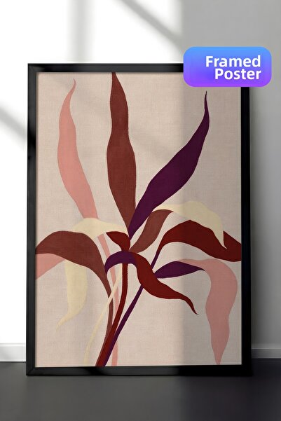 Postifull Ζωγραφική με φύλλα λιναριού με κορνίζα, μαύρο πλαίσιο και αφίσα, κά...