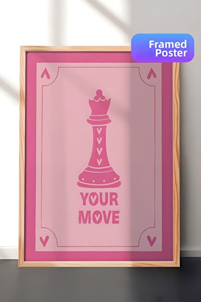 Postifull Tablou cu rama din lemn, set de postere si rame, seria Your Move Co...