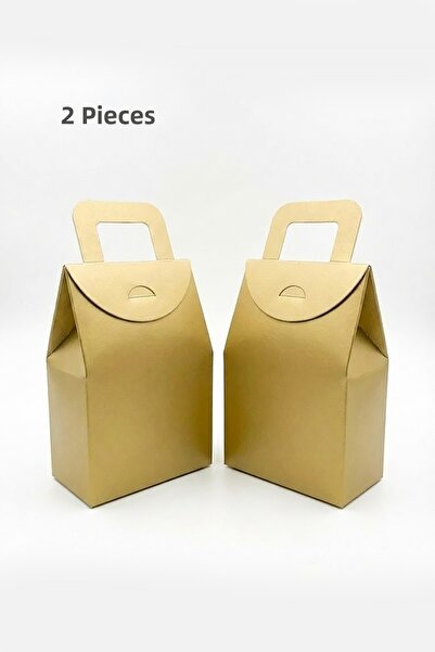 OLİ Art حقيبة كرافت مطرزة يدويًا باللون الذهبي 2 قطعة 15x10x5.5 سم - حقيبة هد...