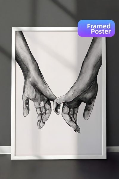 Postifull Pictură înrămată cu acuarelă, cadru alb și poster, pictură de peret...