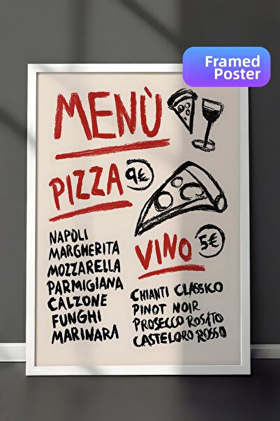 Postifull Tablou cu rama alba, set de postere si rame, pictura de perete, Piz...