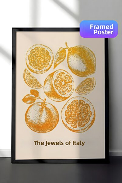 Postifull Pictură înrămată I Gioielli D'Italia, cadru negru și poster, pictur...