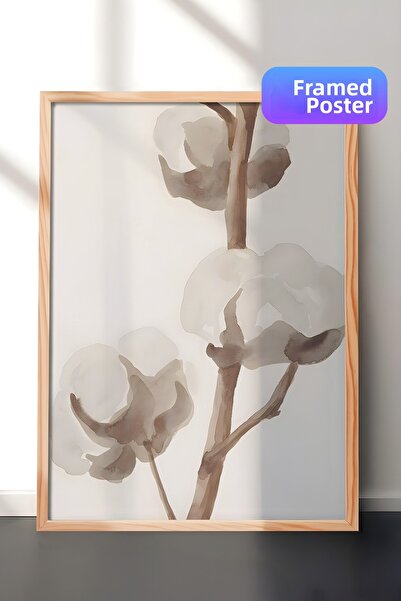 Postifull Tablou cu ramă din lemn, set de postere și rame, Aquarelle Cotton F...