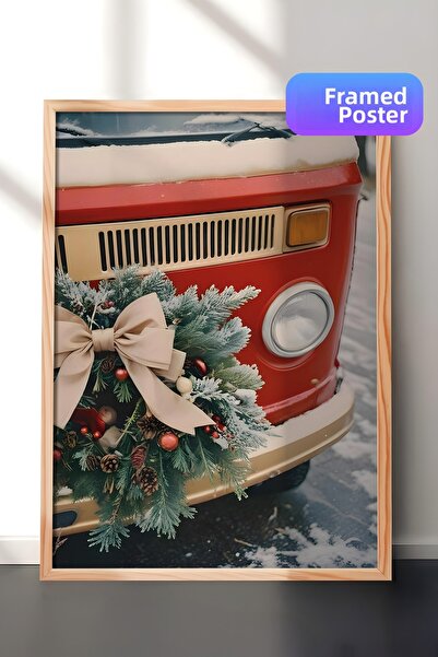 Postifull Tablou cu rama din lemn, poster de Anul Nou cu rama, decor de Anul ...