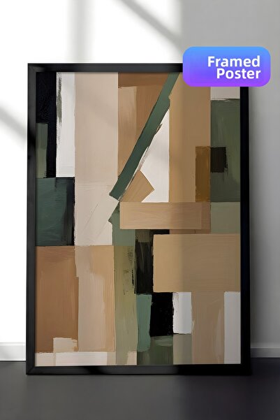 Postifull Tablou cu ramă neagră, set de postere și rame, Painted Shapes No2 C...