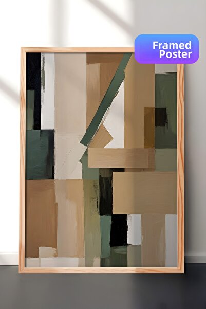 Postifull Tablou cu ramă din lemn, set de postere și rame, Painted Shapes Nr....