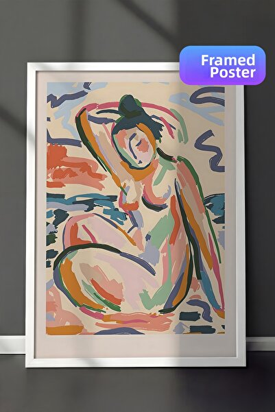 Postifull Tablou cu rama albă, set de poster și rame, seria By the River Comf...