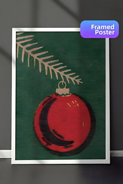 Postifull Tablou cu ramă albă, poster de Crăciun, decor de Crăciun, seria Ret...