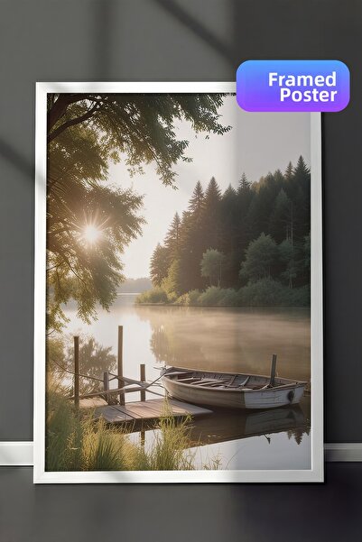 Postifull Pictură înrămată Sunrise at the Pier, pictură verticală pe perete S...