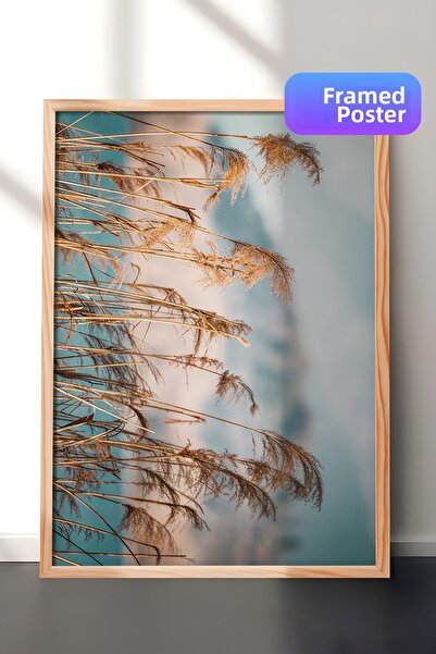 Postifull Ζωγραφική με κορνίζα Reeds by the Lake, Ξύλινος κορνίζα και αφίσα, ...