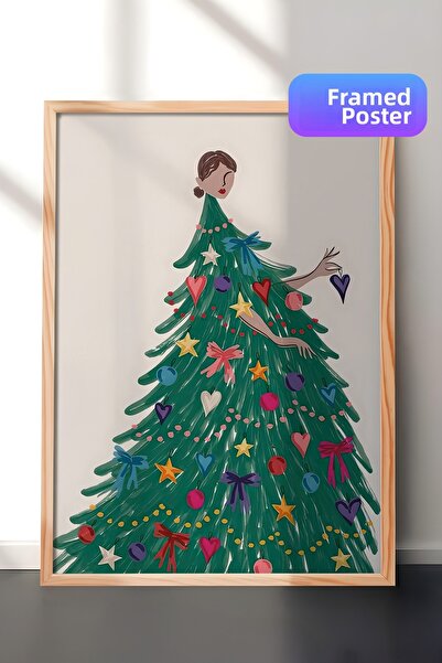 Postifull Εικόνα με ξύλινο πλαίσιο, Πρωτοχρονιάτικη αφίσα με κορνίζα, Σειρά D...