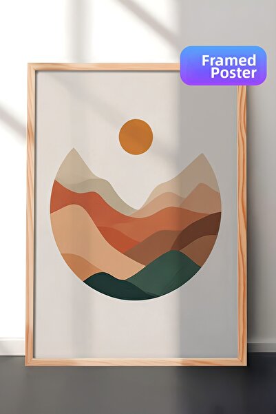 Postifull Tablou înrămat cu sferele Pământului, cadru din lemn și poster, pic...