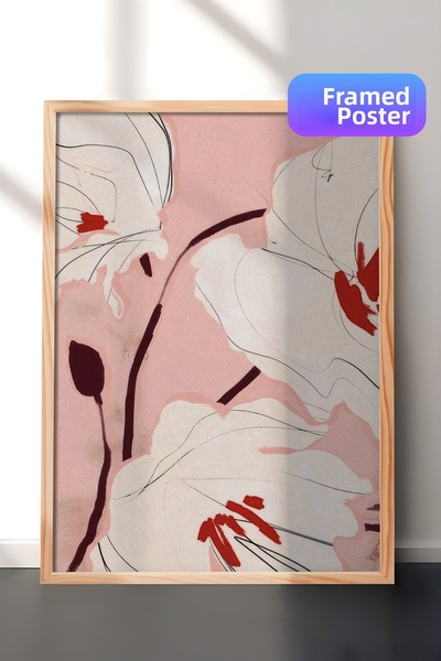Postifull Pictură înrămată în rama Bold Blossom, rama din lemn și poster, pic...