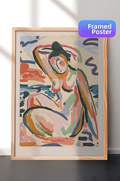 Postifull Tablou cu rama din lemn, set de postere si rame, seria By the River...