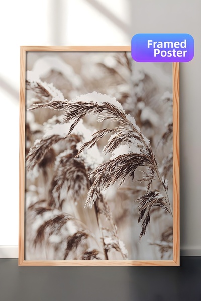 Postifull Πίνακας Χριστουγέννων Snowy Reed, Ξύλινος κορνίζα και αφίσα, Σειρά ...