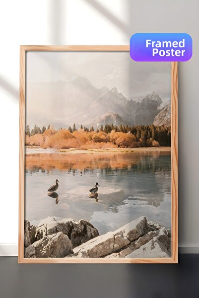 Postifull Πίνακας με κορνίζα Morning Swim, Ξύλινος κορνίζα και αφίσα, Κάθετη ...