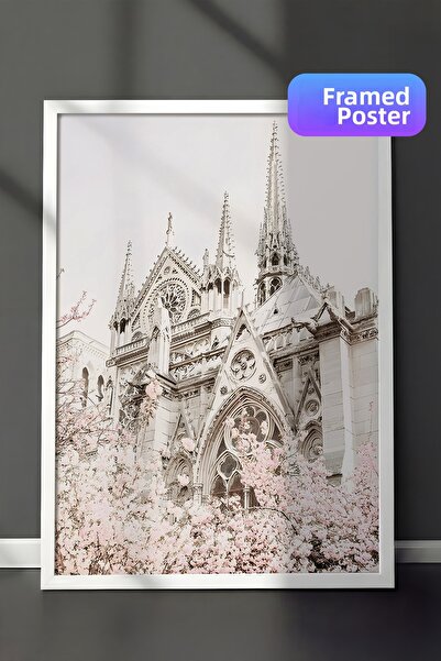 Postifull Картина „Нотр Дам в разцвет“ в рамка, бяла рамка и постер, серия „К...