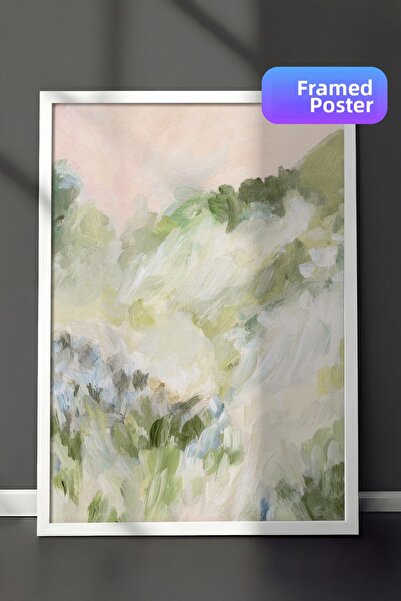Postifull Pictură înrămată cu peisaj de primăvară abstract, pictură verticală...