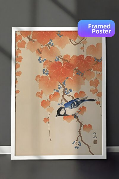Postifull Πίνακας με λευκό πλαίσιο, Ζωγραφική τοίχων, Ohara Koson - Bird On B...