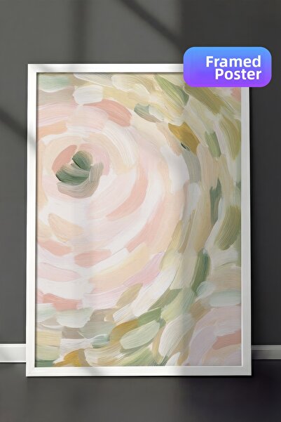 Postifull Pictură înrămată cu flori de primăvară abstracte, pictură verticală...