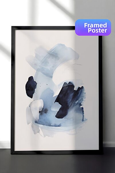 Postifull Tablou cu rama neagra, set de postere si rame, Watercolor Blues Com...
